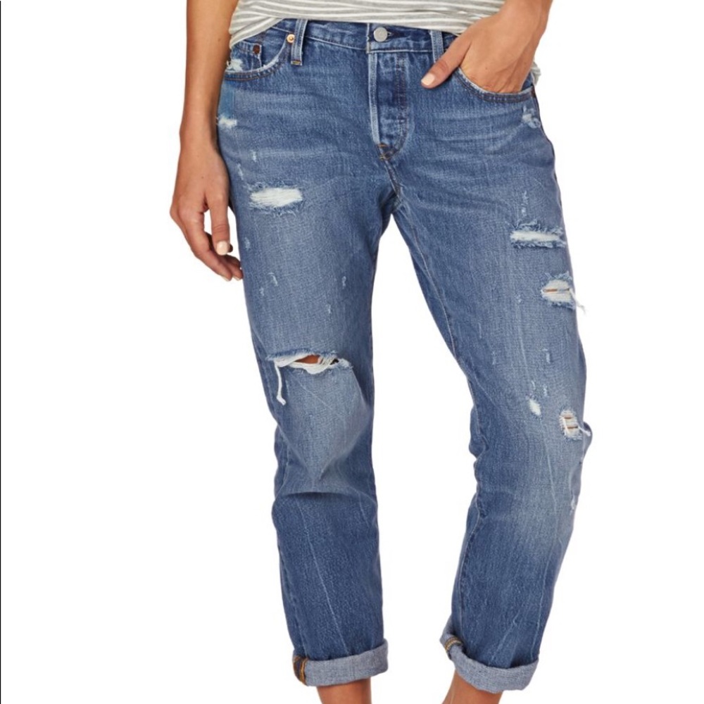 LEVIS 501 -custom taper Size 27 factory distressed